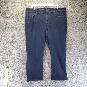 Lane Bryant Jeans Womens Size 18 Blue Genius Fit Crop Stretch Cotton Blend Denim